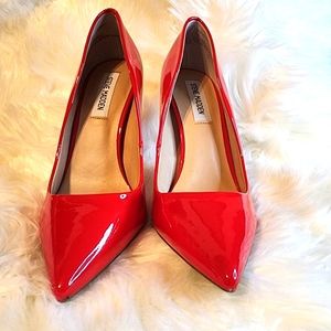 Steve Madden Daisie Patent Red Heels